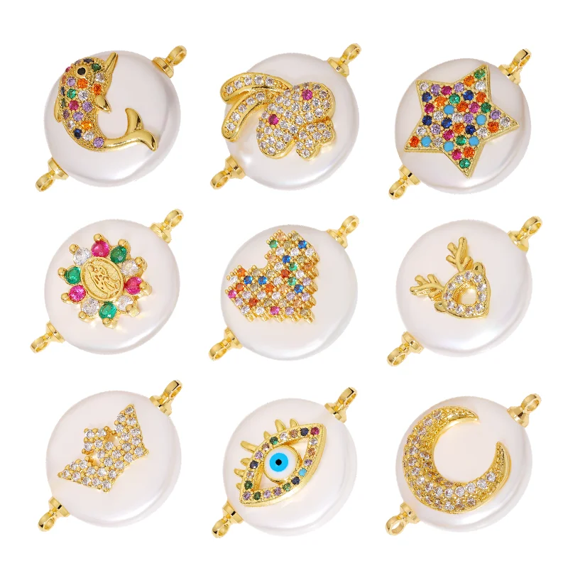 

JUYA, круглые аксессуары для ювелирных изделий, медный браслет с покрытием из 18-каратного золота, ручная работа