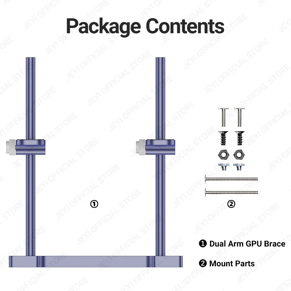JEYI 그래픽 카드 브레이스 조정 가능한 전체 알루미늄 GPU 처짐 브래킷 PC 게임용 VGA 비디오 카드 스탠드 홀더 40 시리즈 GPU