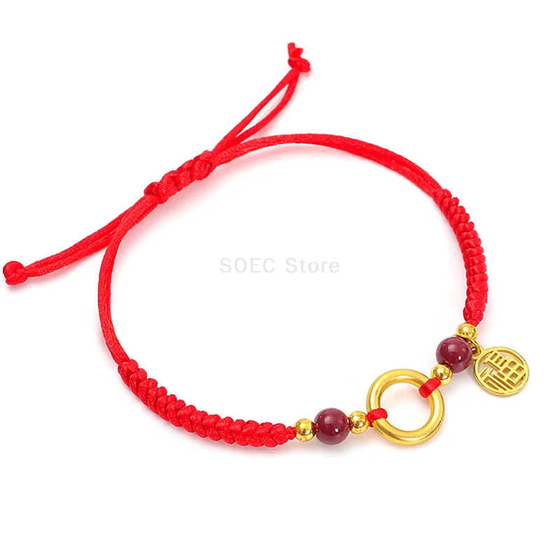 النقي اليدوية السلامة مشبك شياو فو العلامة التجارية زوجين حبل جولة السلامة مشبك حبل أحمر سوار اليدوية