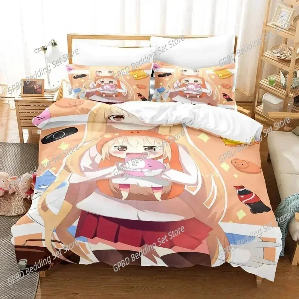 Himouto! Umaru-chan 3D Bedding Set Duvet Cover Pillowcases Single Twin Full Queen King Size Home Decor Quilt Boys Gift Quilt Cov