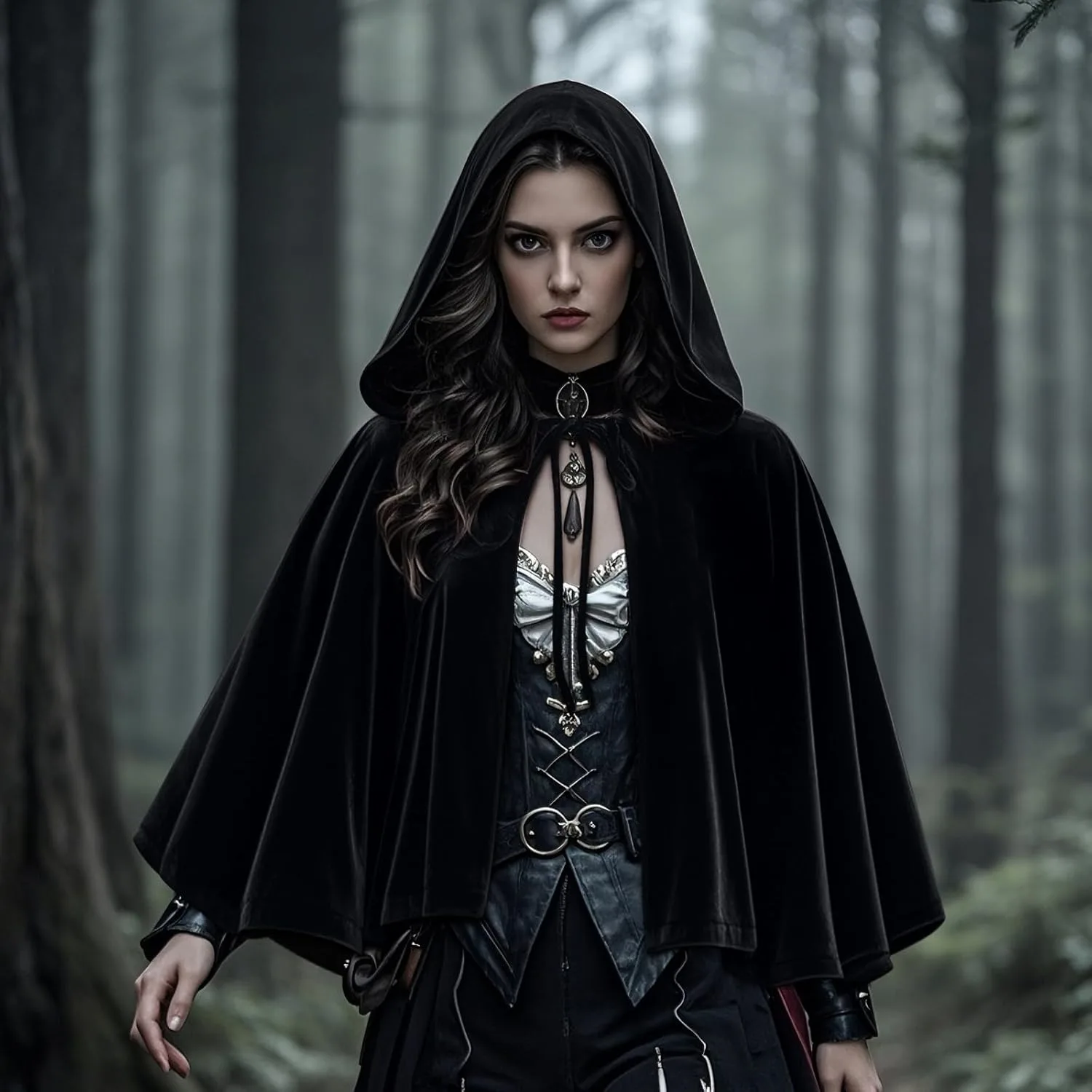 Cosplay Vintage Mittelalterlicher Gotischer Kapuzenumhang Dünner Mantel Damen Vampir Teufel Creed Umhänge Piraten Halloween Cosplay Kostüme – Detail 1