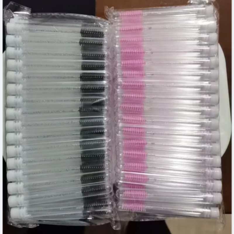 100 pçs tubos de escova de cílios reutilizáveis varinhas de rímel de cílios em tubos aplicadores de sobrancelha à prova de poeira armazenamento extensão de cílios supplie