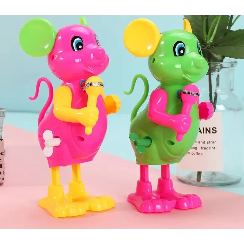 

New Clockwork Toy Children's Cartoon Winding Creative Cute Microphone Mouse Small Animal Baby Gift