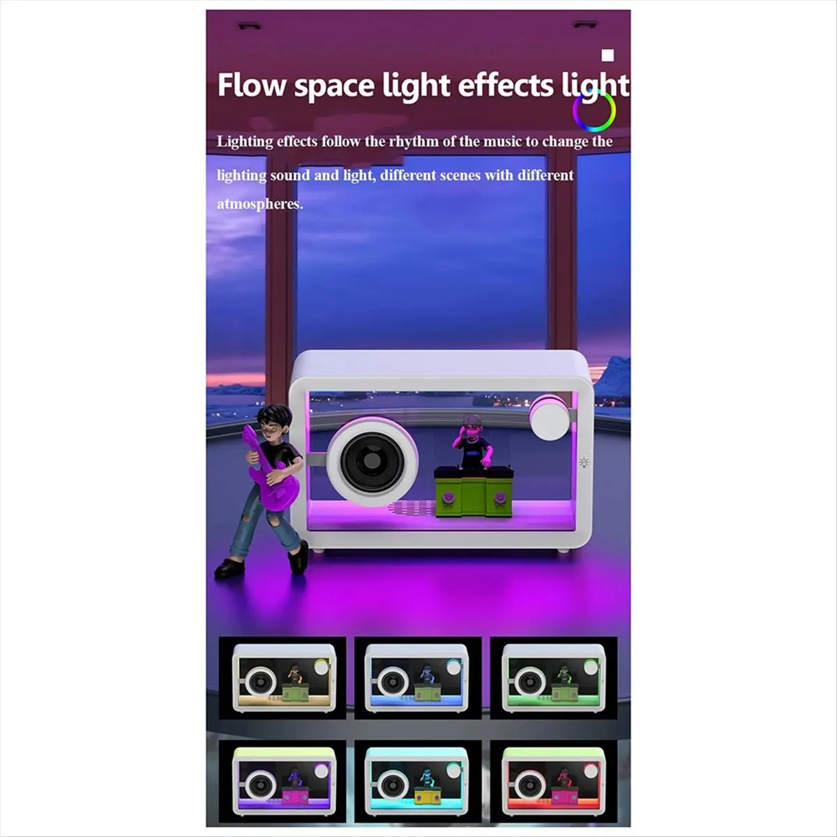 fine New DK-M8 Colorful RGB Lamp Transparent Glass Wireless Bluetooth Speakers Outdoor Subwoofer HI-FI Stereo Sound B