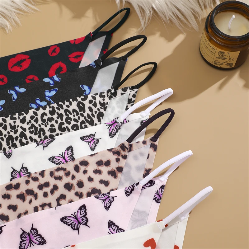 Бесшовные женские трусики, сексуальные трусы-бикини с низкой посадкой и бабочками, леопардовые трусы, женское нижнее белье из ледяного шелка без следов, мягкое нижнее белье