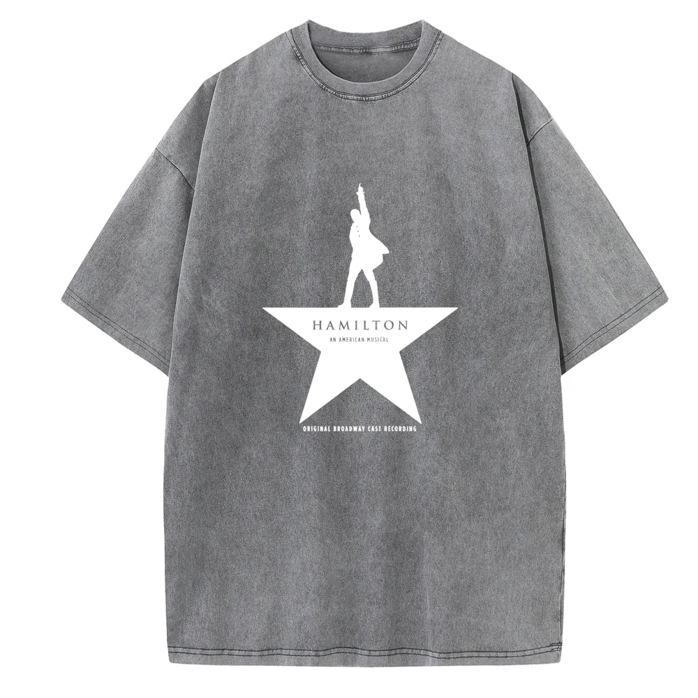 Hamilton An American Musical 2024 Shirts Vintage Unisex O-Neck Harajuku Cotton Short Sleeve Summer Regular Music Fans Gift