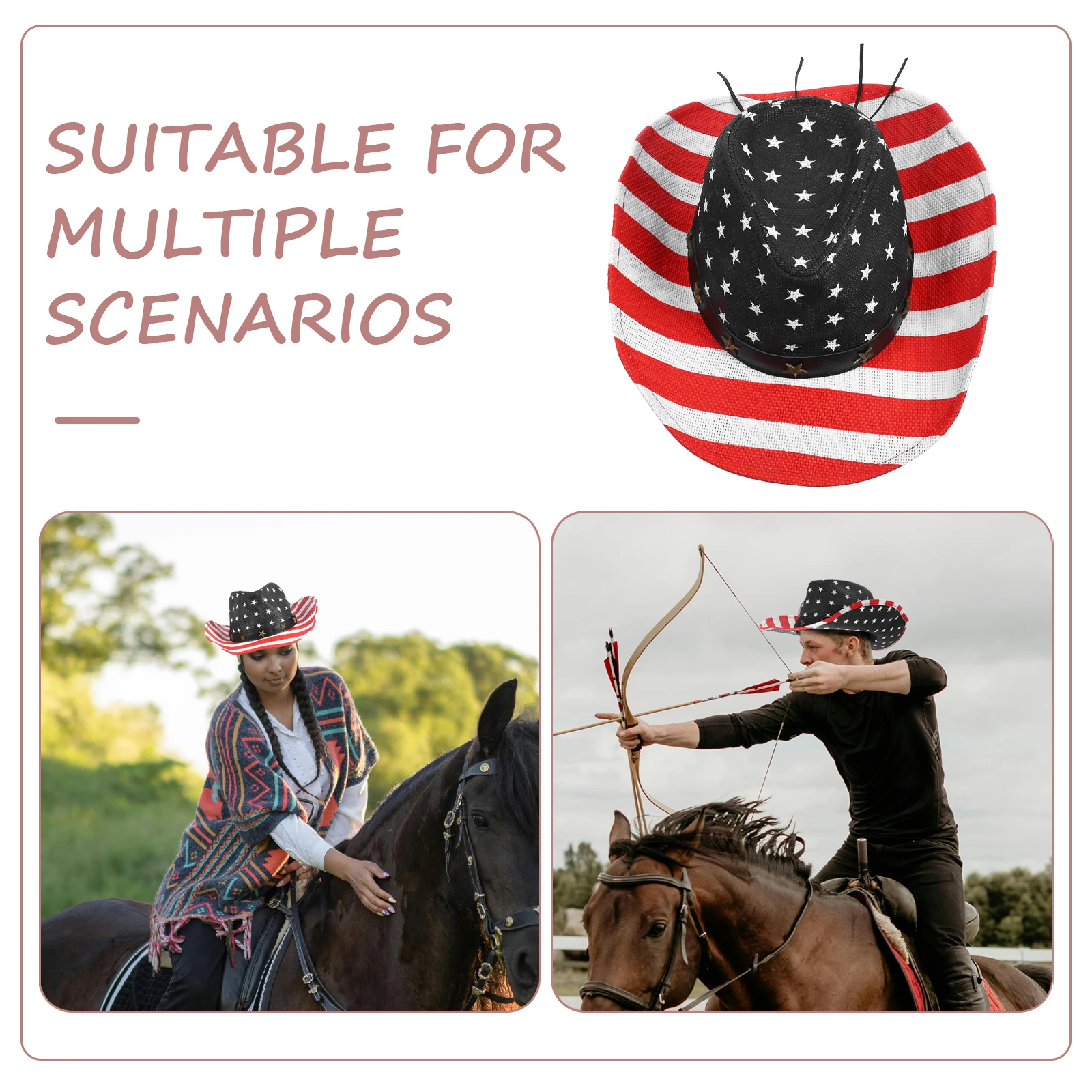 

WaterProof Denim American Flag Design Patriotic Costume Usa Patriotic Accessories Star Striped Riding Hat Retro Style Hats