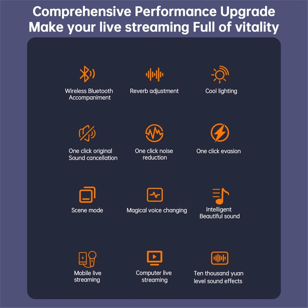 【brilliant-】live-sound-card-wireless-bluetooth-reverb-adjustment-sound-board-with-rgb-with-magical-voice-changing