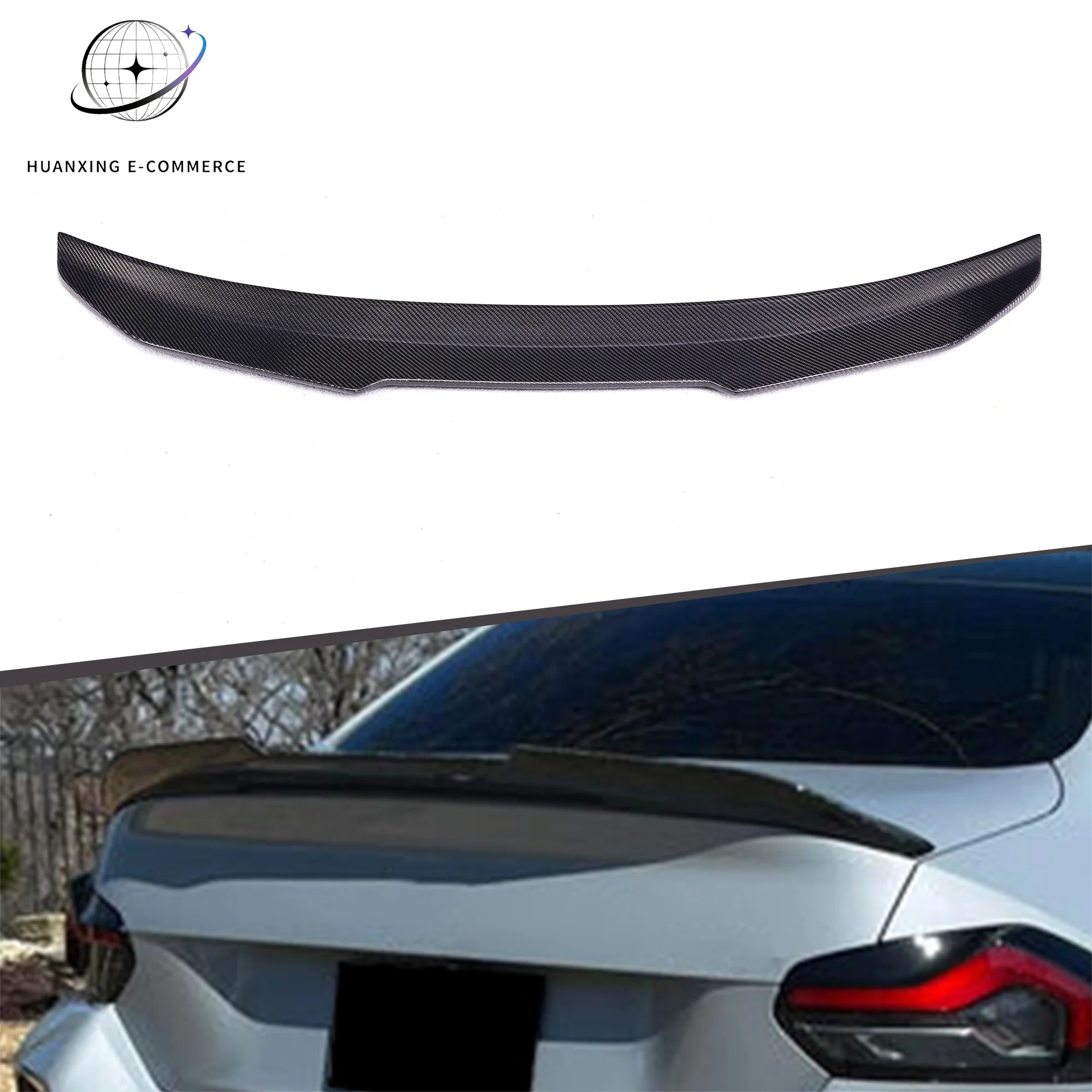 PSM Style Carbon Fiber Rear Spoiler Trunk Wing Sport Performance Upgrade For BMW 2 Series Coupe G42 G87 M2 2022+ Customization