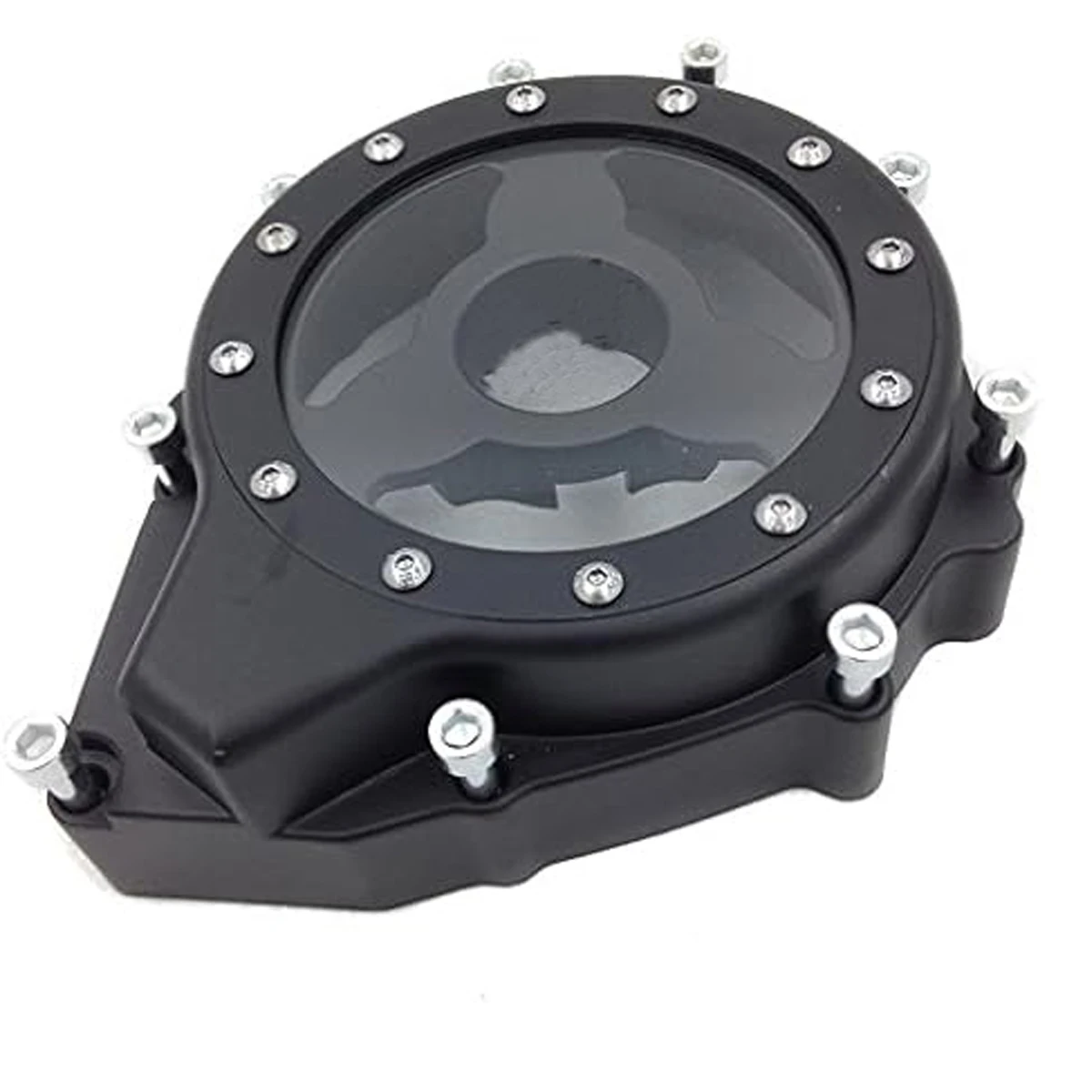 For Suzuki Hayabusa Gsxr1300 1998-2012 Black Left Side Chromed Crankcase  Engine Stator Cover Glass See Through