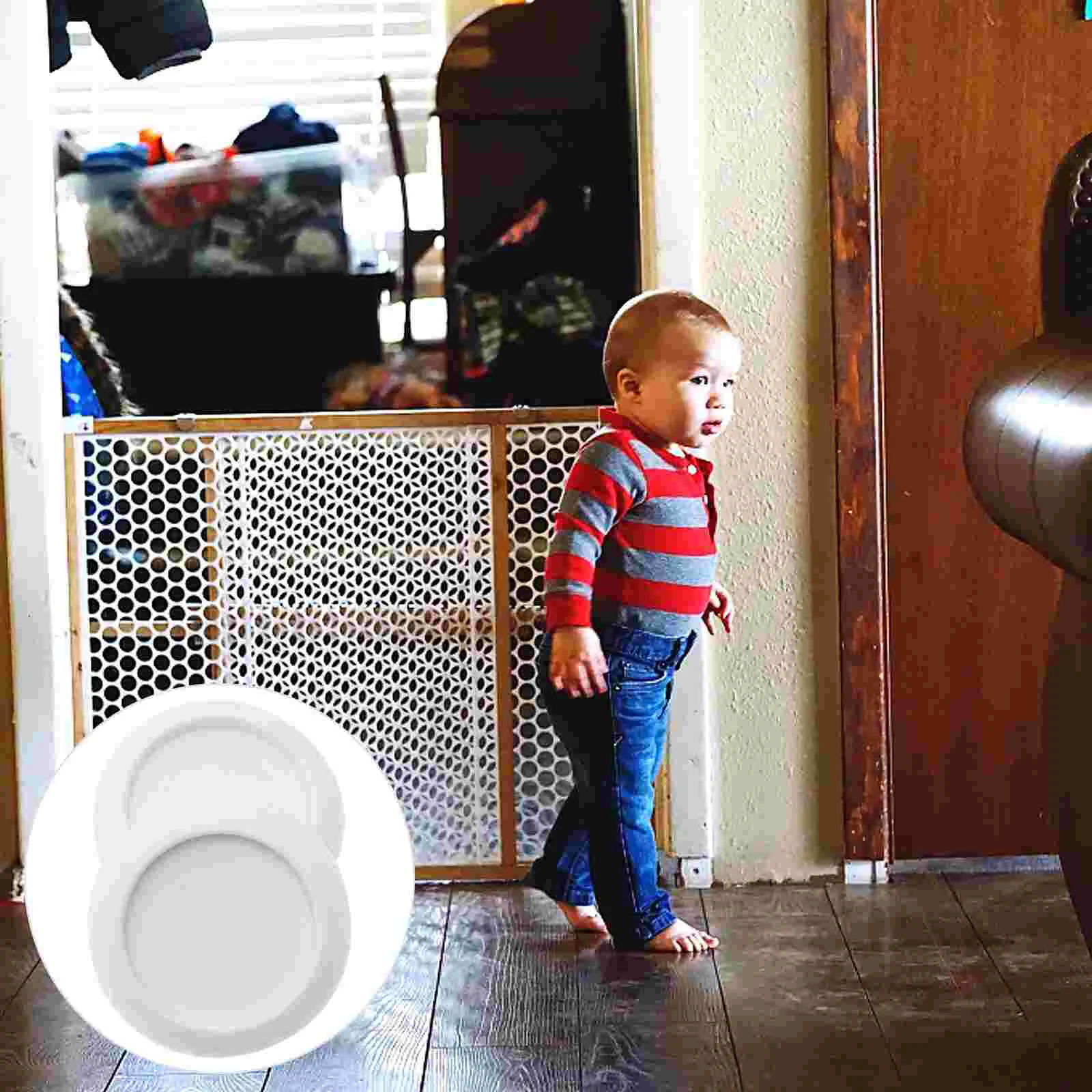 2 Pcs Child Safety Gate Bottle Sealing Discs Wall Protector Baby Pet Cups Bumpers White