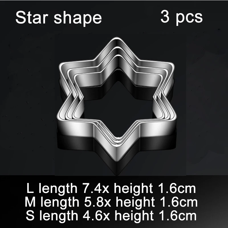 3Pcs/Set Cake Decorating Tools Flower/Heart/Circle/Star/Square 430 Stainless Steel Biscuit Cookie Cutter Baking Accessories