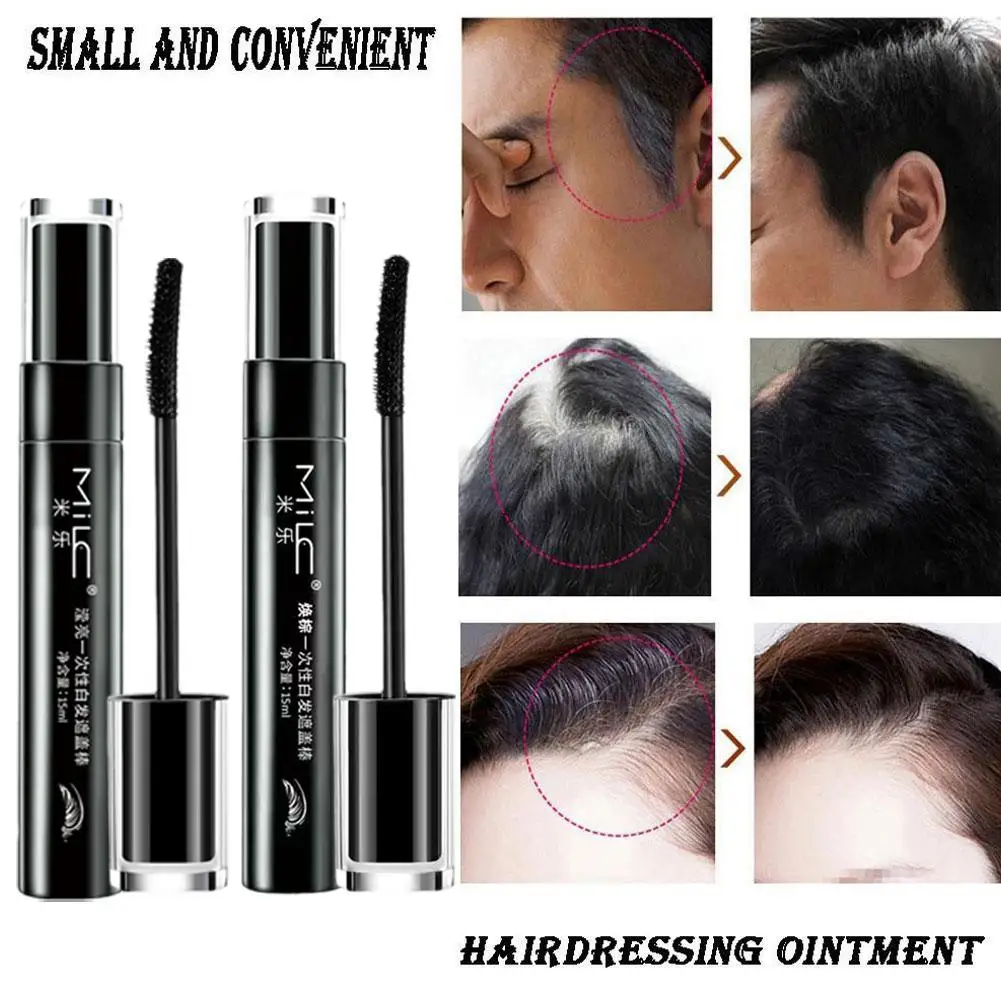 

Black Brown One-Time Hair Dye Mascara Instant Gray Stick Temporary Cover Hair Up Hair Root Cover Coverage White Cream Dye X5Z6