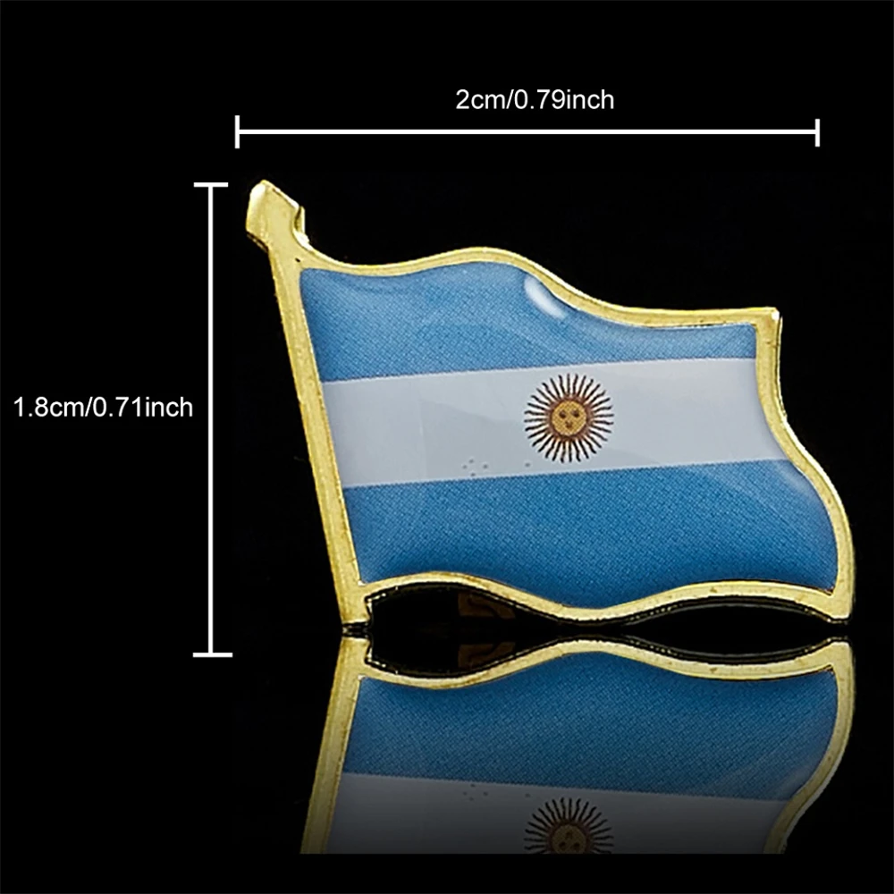 Argentina Flag Pin Brooch Metal National Waving Badge Lapel Pin Suit&Travel Bags Accessories