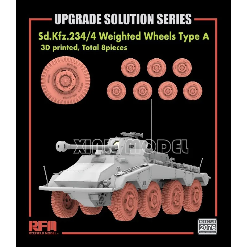 Ryefield modello RM-2076-2078 Sd. Kfz.234/4 Pneumatici a gravità stampati in 3D Accessori modello 1/35