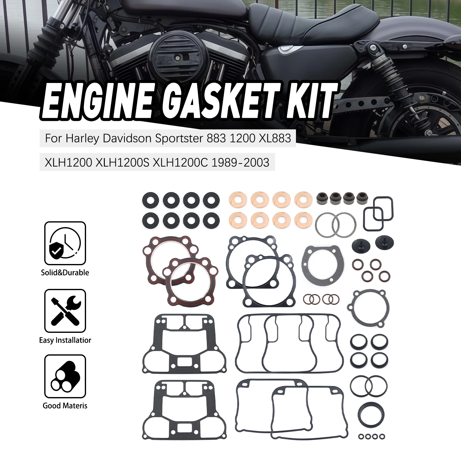 Motorcycle Parts Engine Crankcase Clutch Covers Cylinder Gasket For Harley-Davidson Sportster 883 XL883 XLH1200 S C Sport Custom