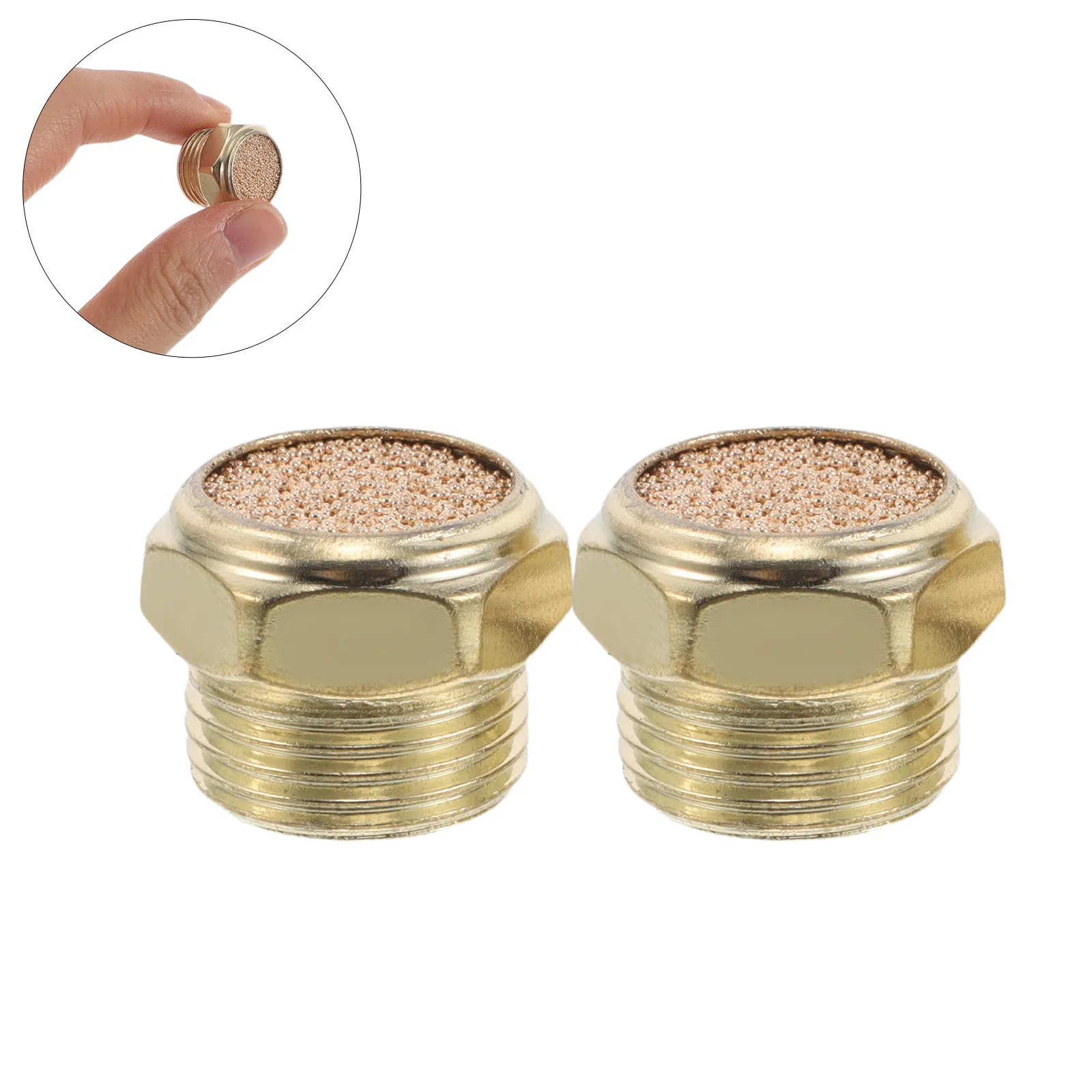 20Pcs Pneumatic Muffler Filter Brass Hex Head Exhaust Male Thread Fitting for Air Compressor Noise Reduction Flow