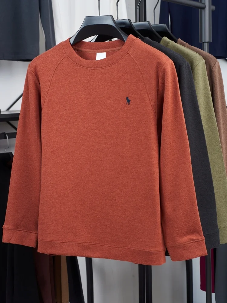 High end men's designer original brand Paul embroidery T-shirt autumn and winter new double-sided velvet warm long sleeved top