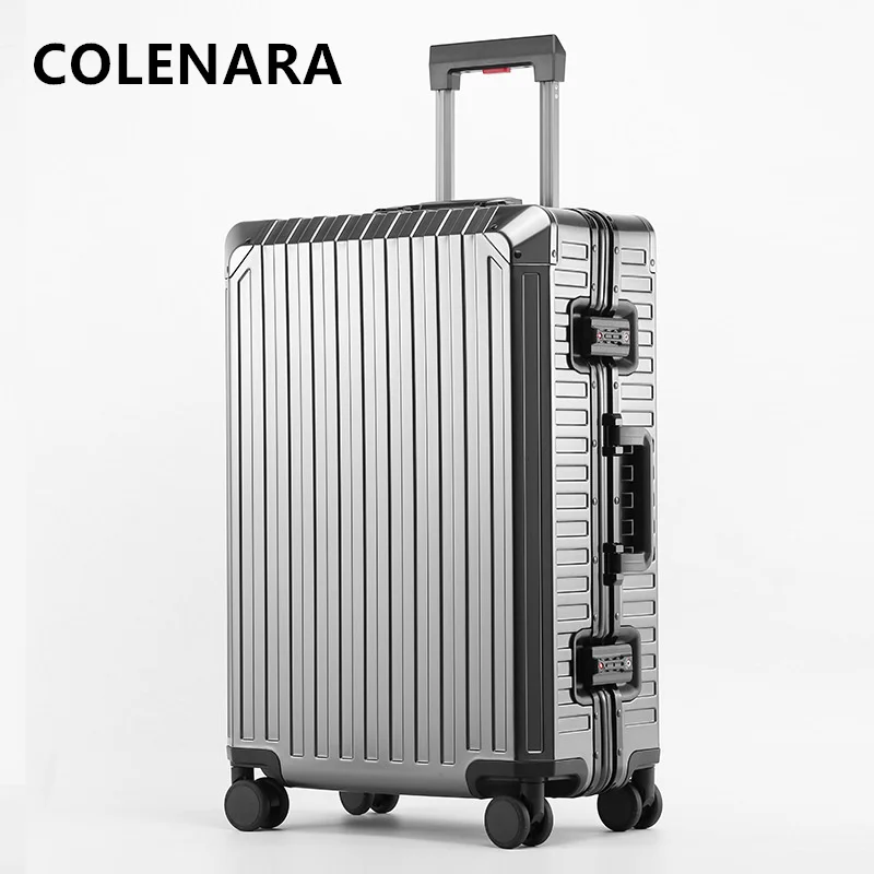 COLENARA Travel Luggage 20"24"26"28 Inch Large Capacity Trolley Case Full Aluminum Magnesium Alloy Boarding Box Rolling Suitcase