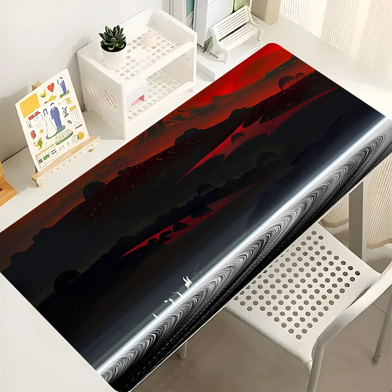 

Mouse Pad Black White Landscape Office PC Accessories Extended Pad Anime Pattern Desk Mat Anti-slip Rubber Mousepad Gaming Mats