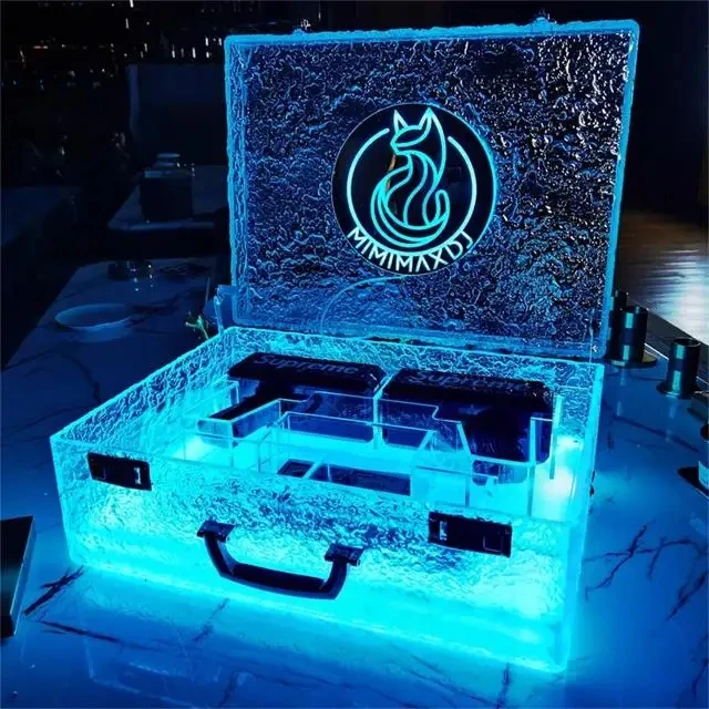 Nightclub Illuminated Money Gun Box LED US Dollar Bill Briefcase LED Carrier Suitcase Party Money Cash Gun Spray Display Case