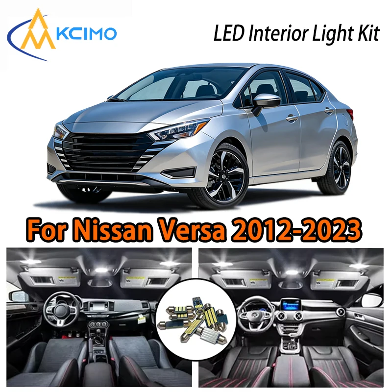 

Светодиодные внутренние светильники для Nissan Versa 2012-2023, два цвета на выбор, простая установка, атмосферная лампа для автомобиля