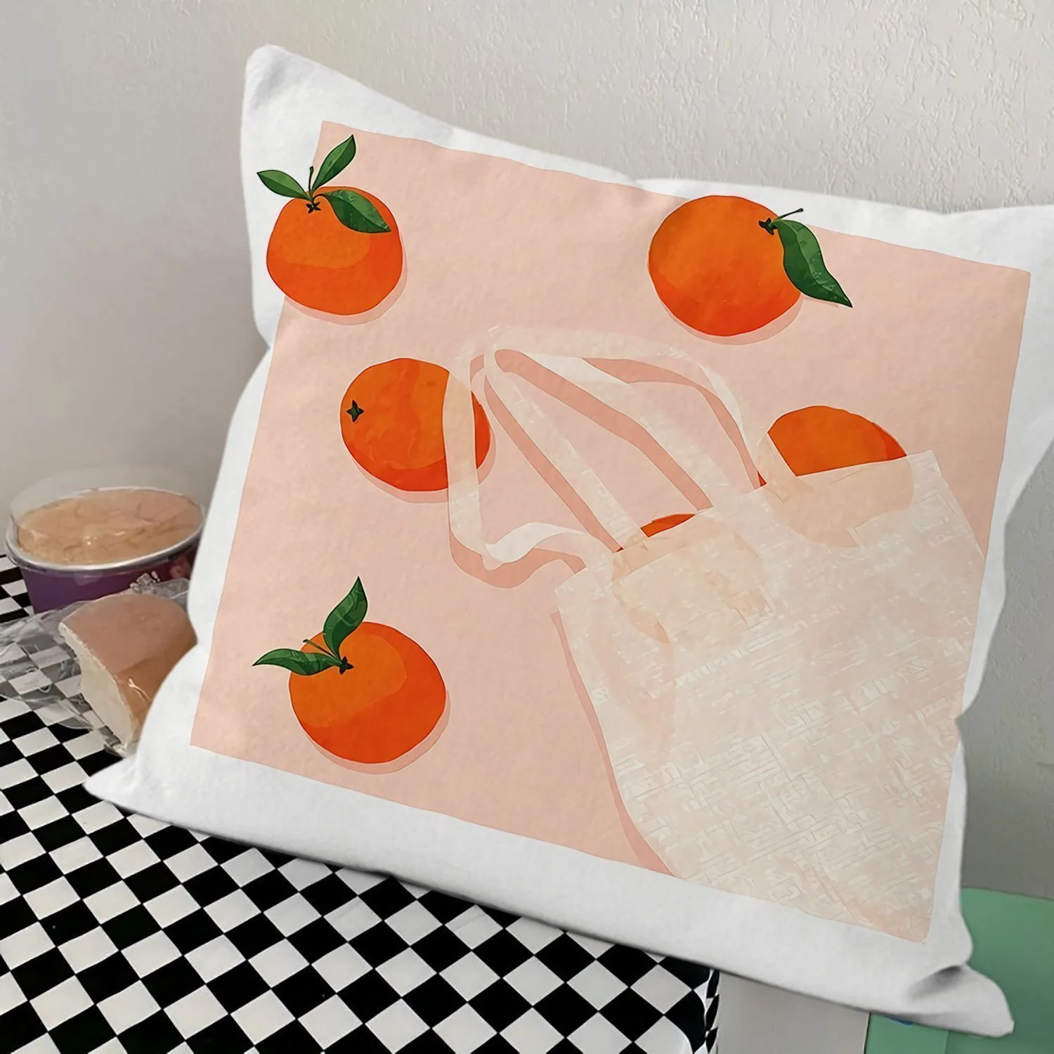 Fresh Fruit and Vegetable Digital Printing Pillowcase Sofa Living Room Cushion Cover Bedroom Bedside Natural Wind Pillow Cover