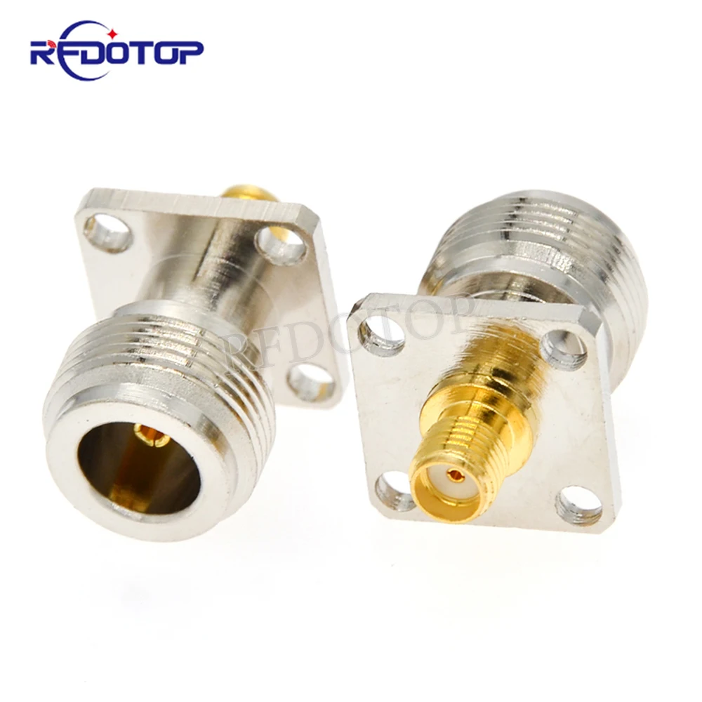 L16 N Male Female to SMA Male Female Connector Adapter 4Holes Flange Chassis Panel Mount Socket New Brass