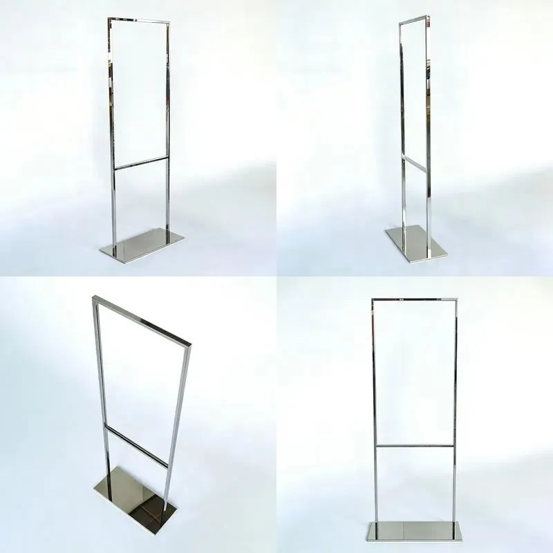 Stainless Steel Advertising Display Board Recruitment Poster Rack Floor to Ceiling Stand Sign Holder for Store Exhibition