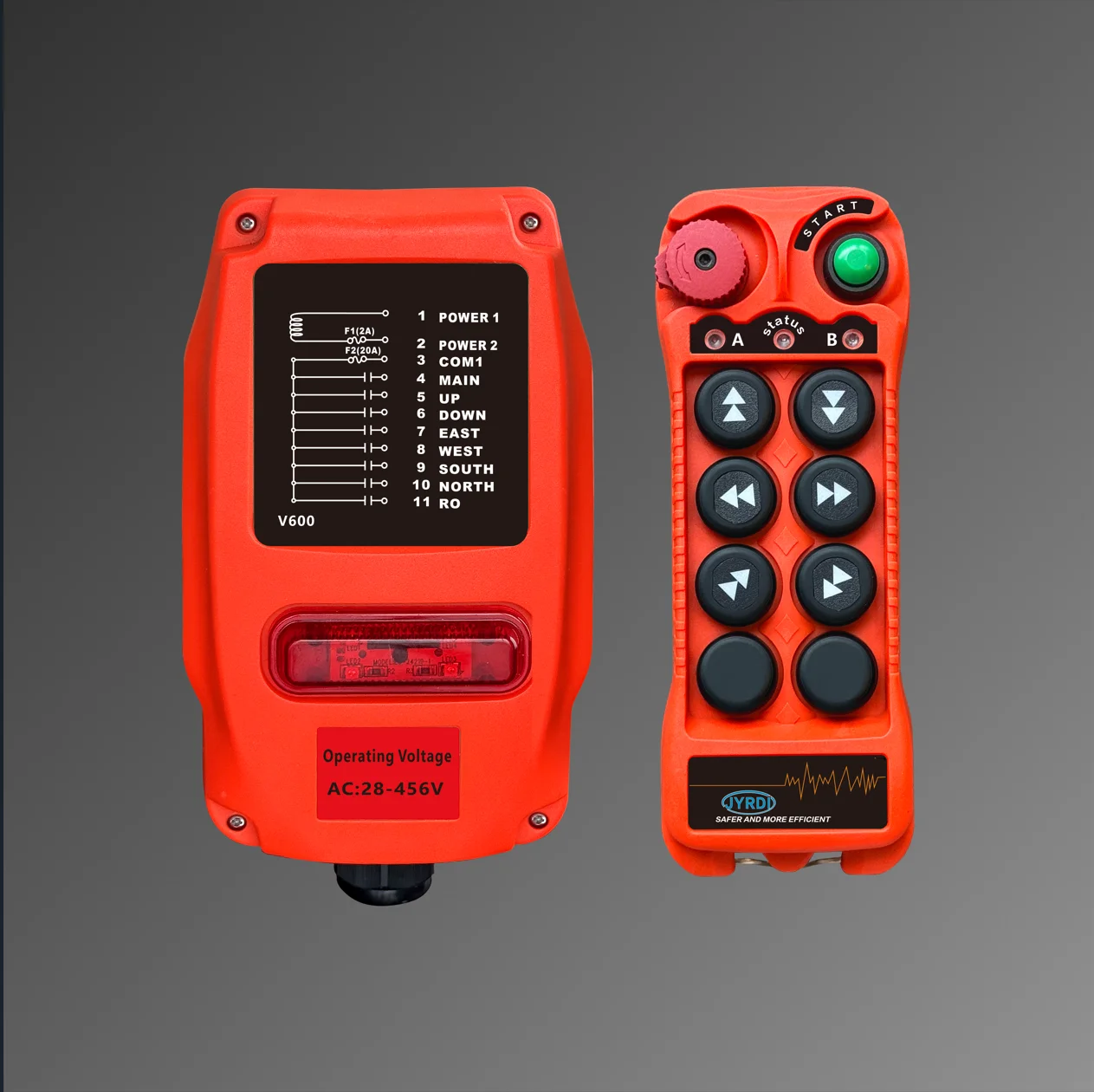 New Q600 6 Buttons Single Speed Industrial Wireless Radio Crane Remote Control Switches Winches Hoist Track Crane Lift Control