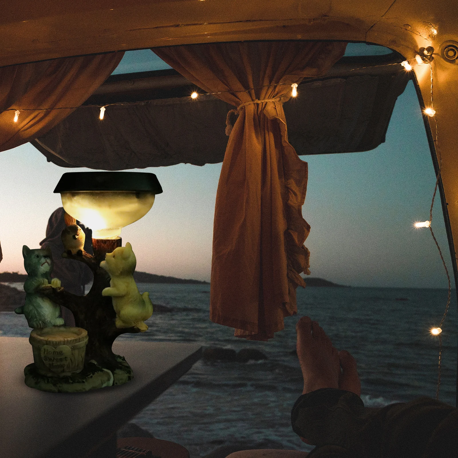 

1Pcs Cat Solar Light Decoration Solar Powered Courtyard Night Light Waterproof Garden Lamp Party Gift