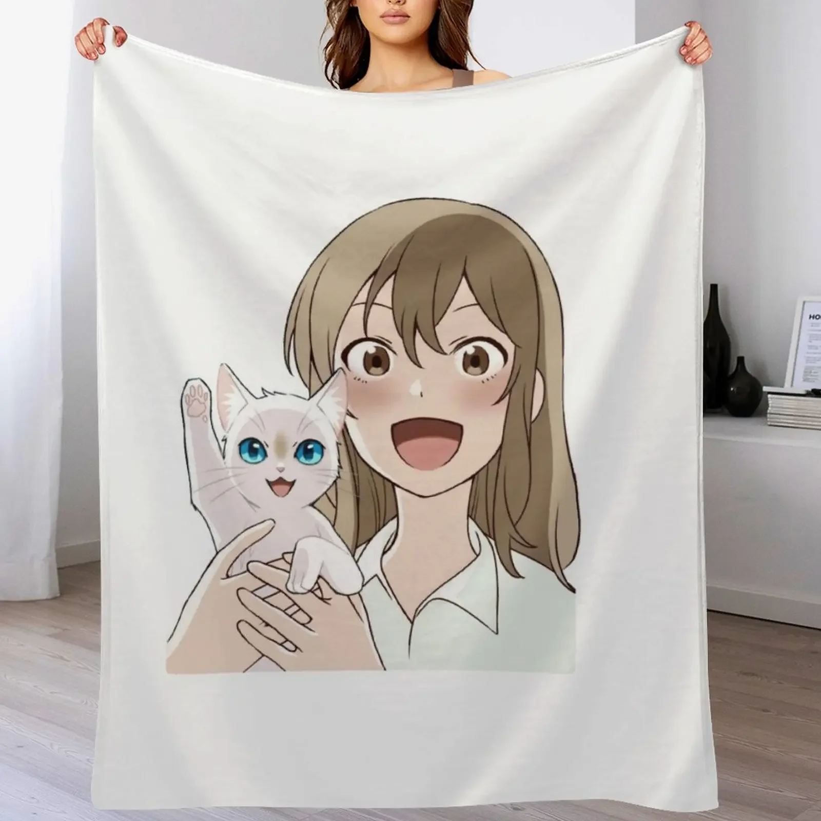 

A whisker away - Happy Sasaki & Taro fanart Throw Blanket Moving cosplay anime Hair Quilt Blankets