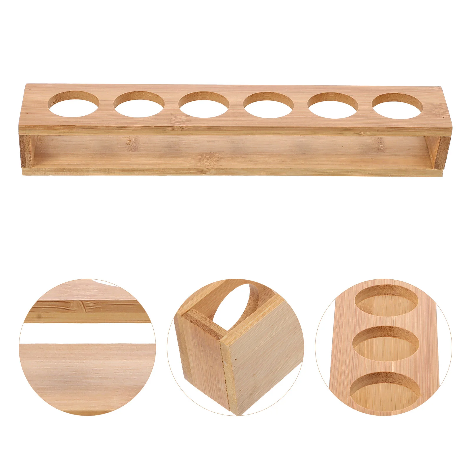 Shot Glasses Cocktail Holder Shot Glass Tray Holder Organizer Drinks Serving Board Organizer 6 Holes Wooden Drinks Paddle Shot