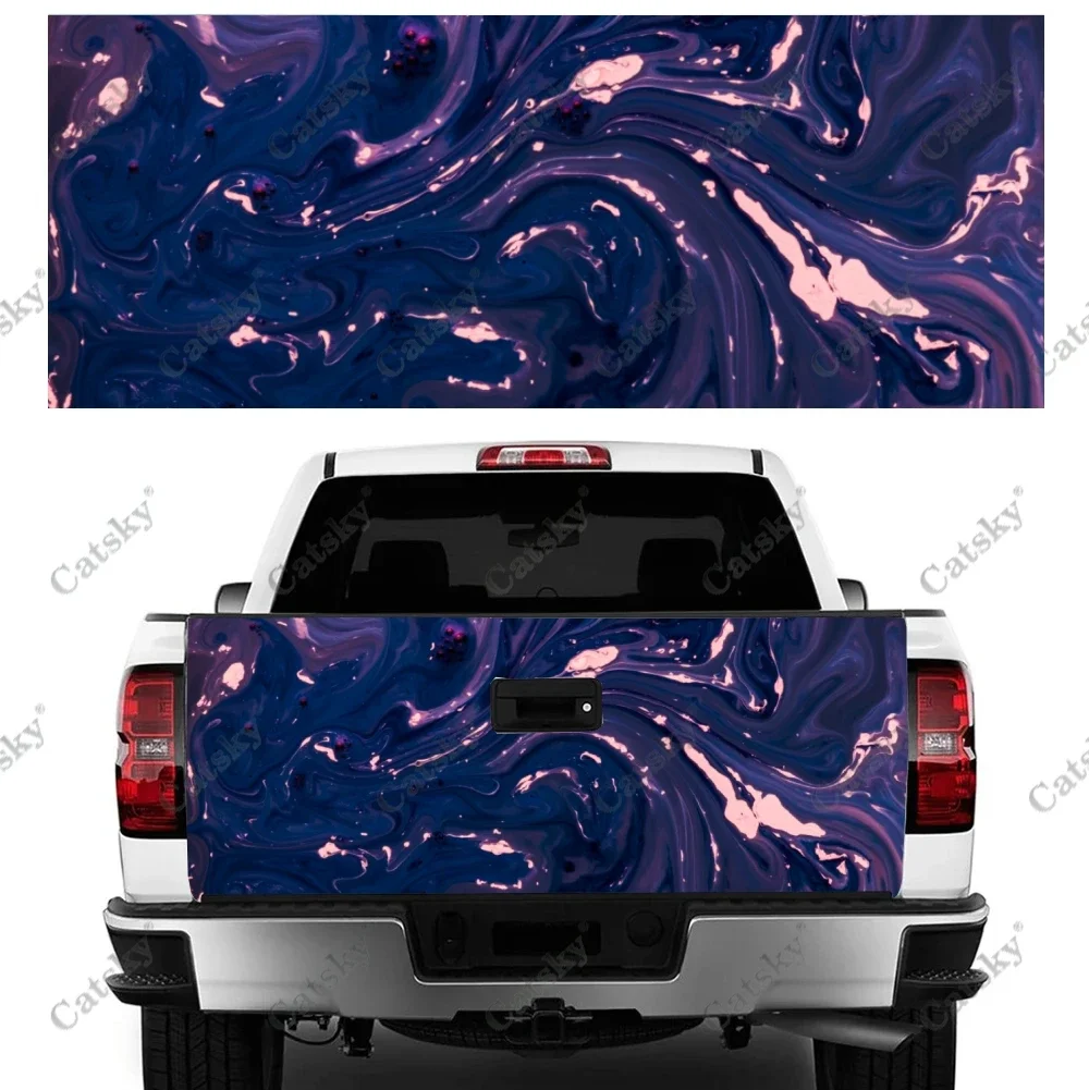 Liquid Marble Abstract Truck Tailgate Wrap Professional Grade Material Universal Fit for Full Size Trucks Weatherproof