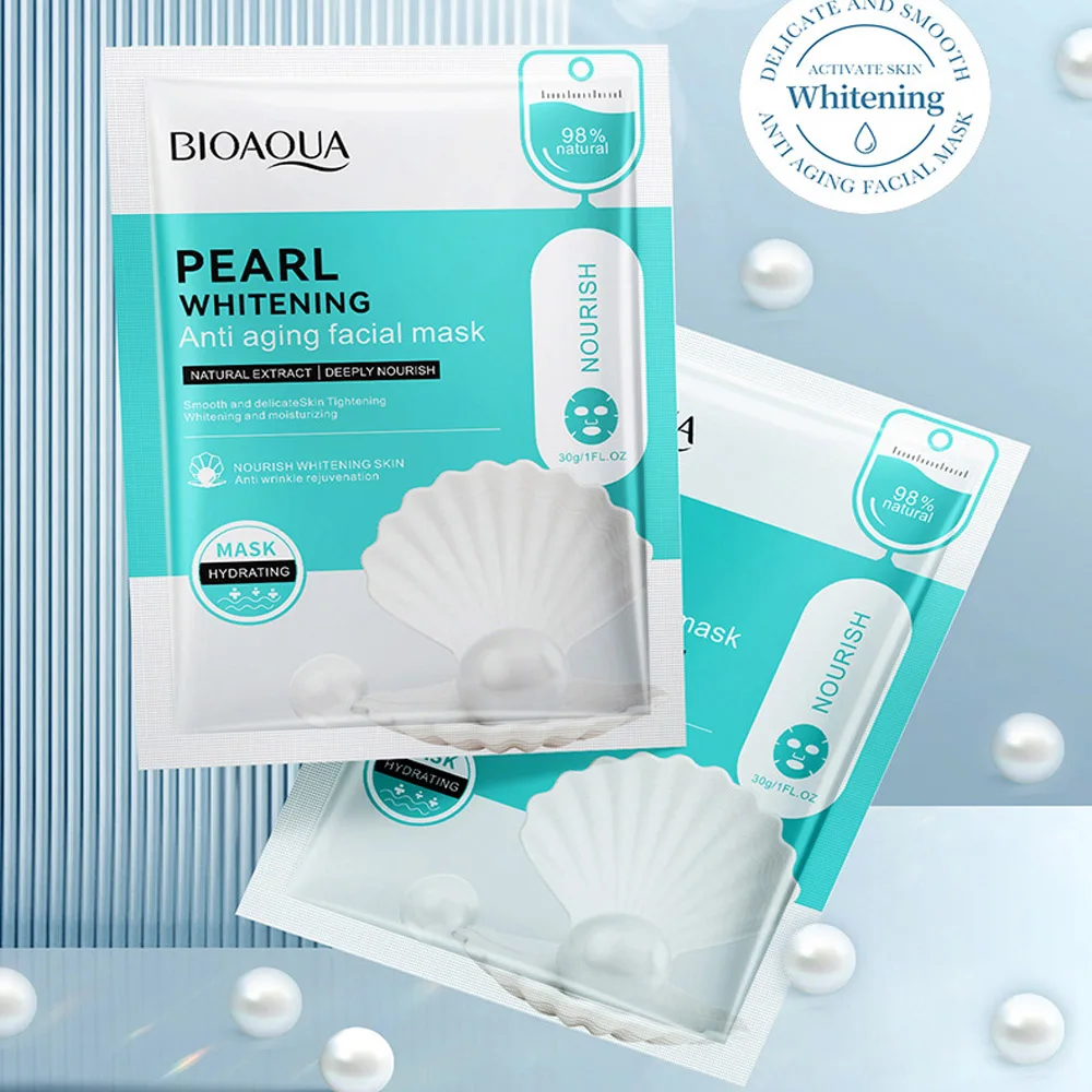 20pcs BIOAQUA Snail Hyaluronic Acid Face Mask skincare Rose Moisturizing Anti Wrinkle Pearl Whitening Facial Masks Face SkinCare view 3