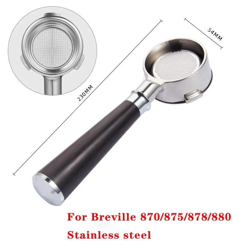 54MM 3 oren Bodemloze Filterhouder Geschikt voor Breville Sage/870/875/878/880 Rvs koffie Gemodificeerde Handvat Filter Tool