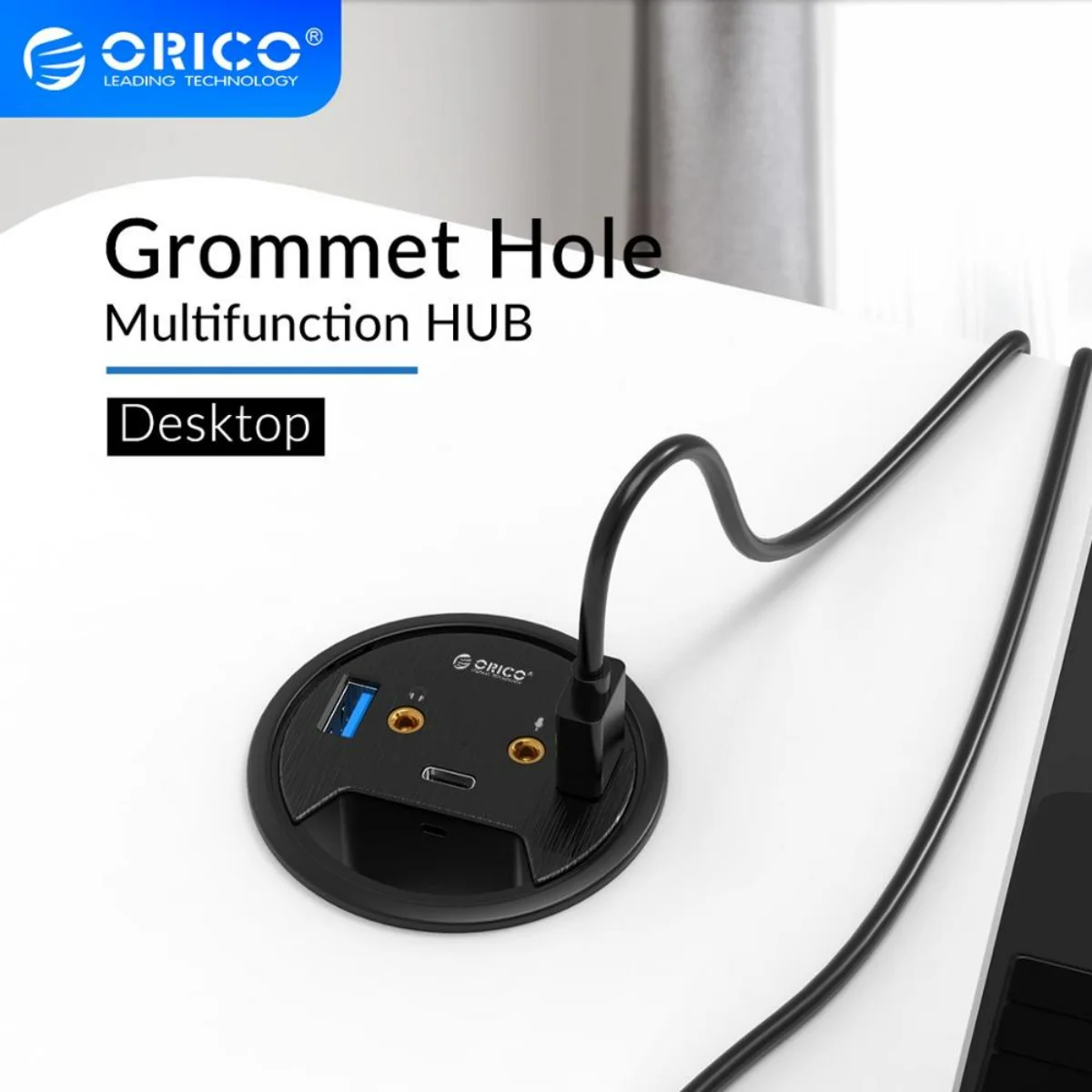 ORICO Desk Grommet USB 3.0 Hub Sound Card Type C Splitter SD TF Dock Station Headphone Mic Audio Interface for Laptop usb hub