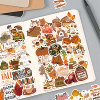 50PCS Fall Cartoon Stickers Notebook Computer Handbook Guitar Skateboard Decorative Stationary Stickers 6