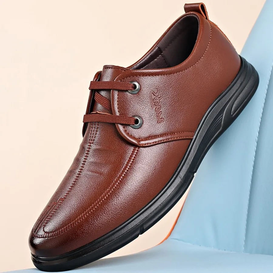 Men's Oxford Shoes Lace Up Round Toe Low Top Dress Shoes for Wedding and Casual Wear