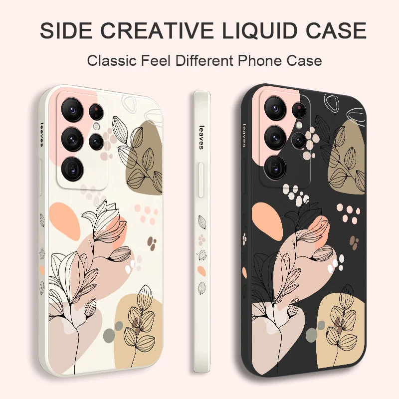 Abstract Plants Phone Case For Samsung Galaxy S26 Plus Ultra Silicone Cover