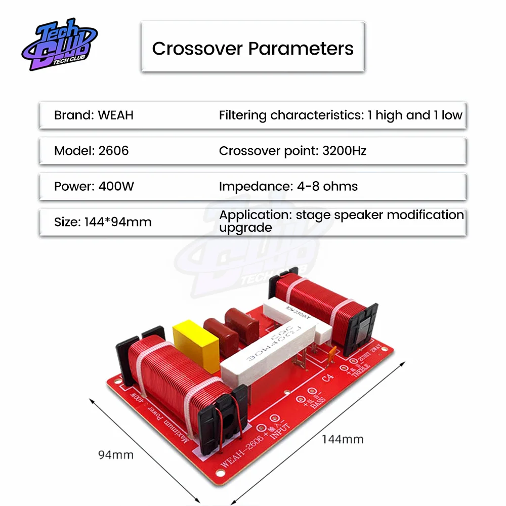 Hi-Fi Audio Speaker Crossover Treble Midrange Bass Independent Crossover Home Speakers Filter Frequency Divider