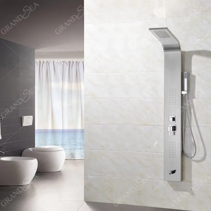 2025 New Stainless Steel Bathroom Shower Unit Energy-saving High-pressure Shower Head with Adjustable Panel