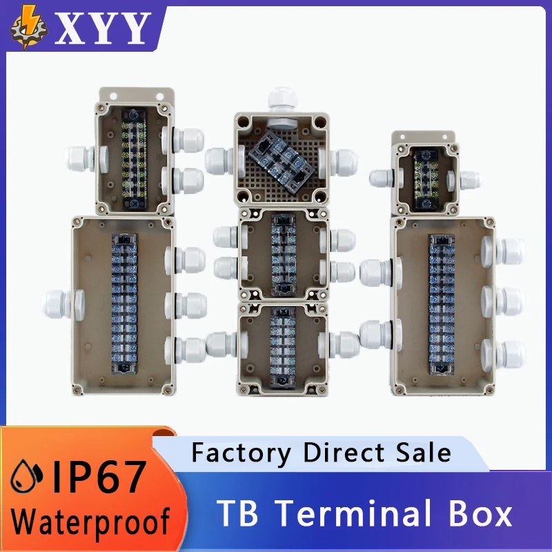 

15A/25A/100A Plastic Electric Cable Branch Box Outdoor ABS Distribution Enclosure Case Waterproof TB Terminal Junction Box