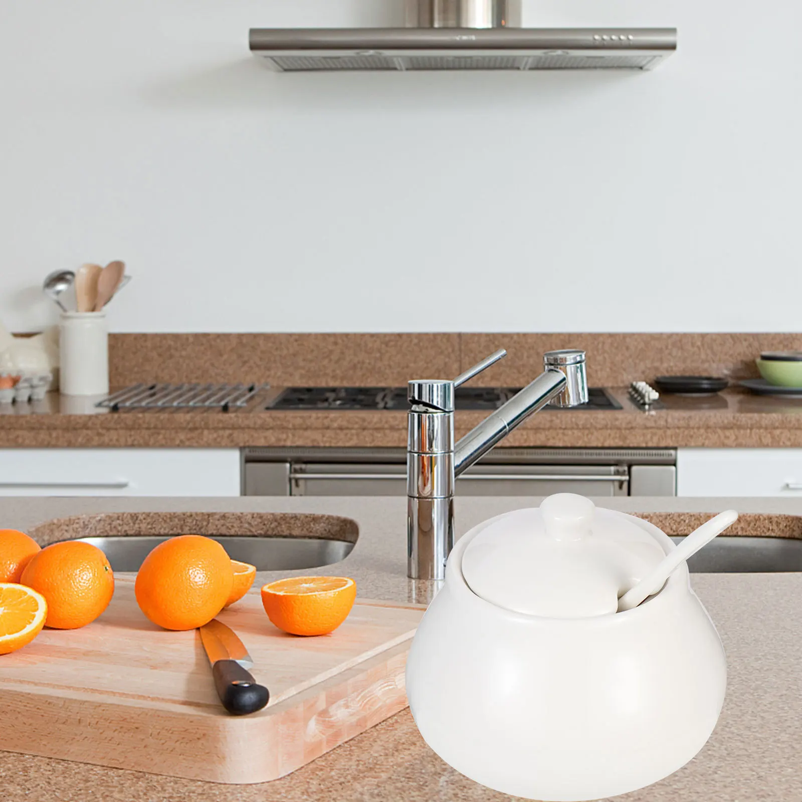 

Coffee Powder Dispenser Ceramic Spice Jar Creamer Container Sugar Bowl Salt with Lid Containers for Countertop Small