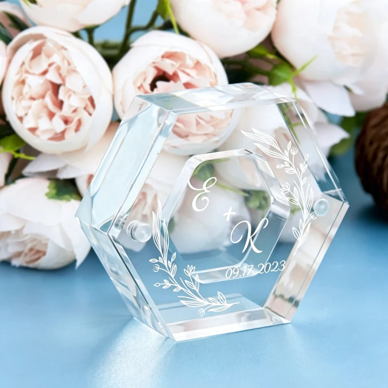

Transparent Ring Box Personalized Wedding Ring Box, Engagement Ring Box, Acrylic Ring Box, Anniversary Gift for Couple