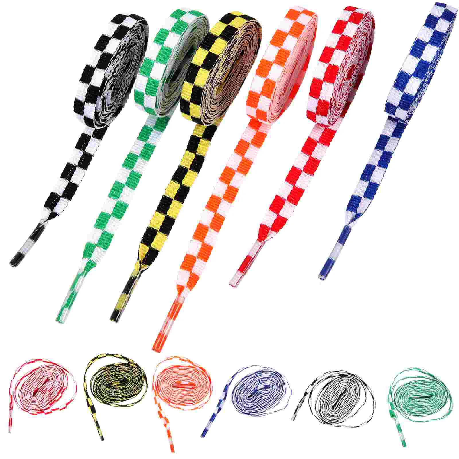 

12 Pairs Shoelace of Shoelaces Circular Flat Lattice Chic High Density Shoestring Replacement Polyester Accessories