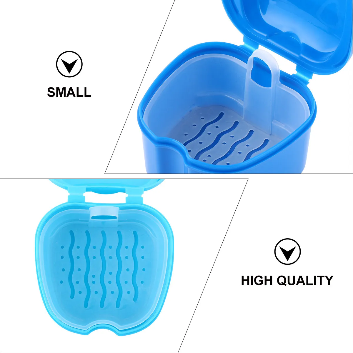 

2Pcs Denture Storage Box Compact Resistant Plastic Case for Artificial Teeth Retainer Sports Guard Travel Safe Container