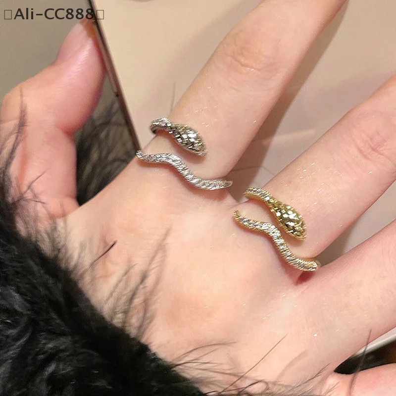 2025 Chinese Zodiac Signs Rings Normcore Style Personalized Snake Finger Ring with Opening Adjustable