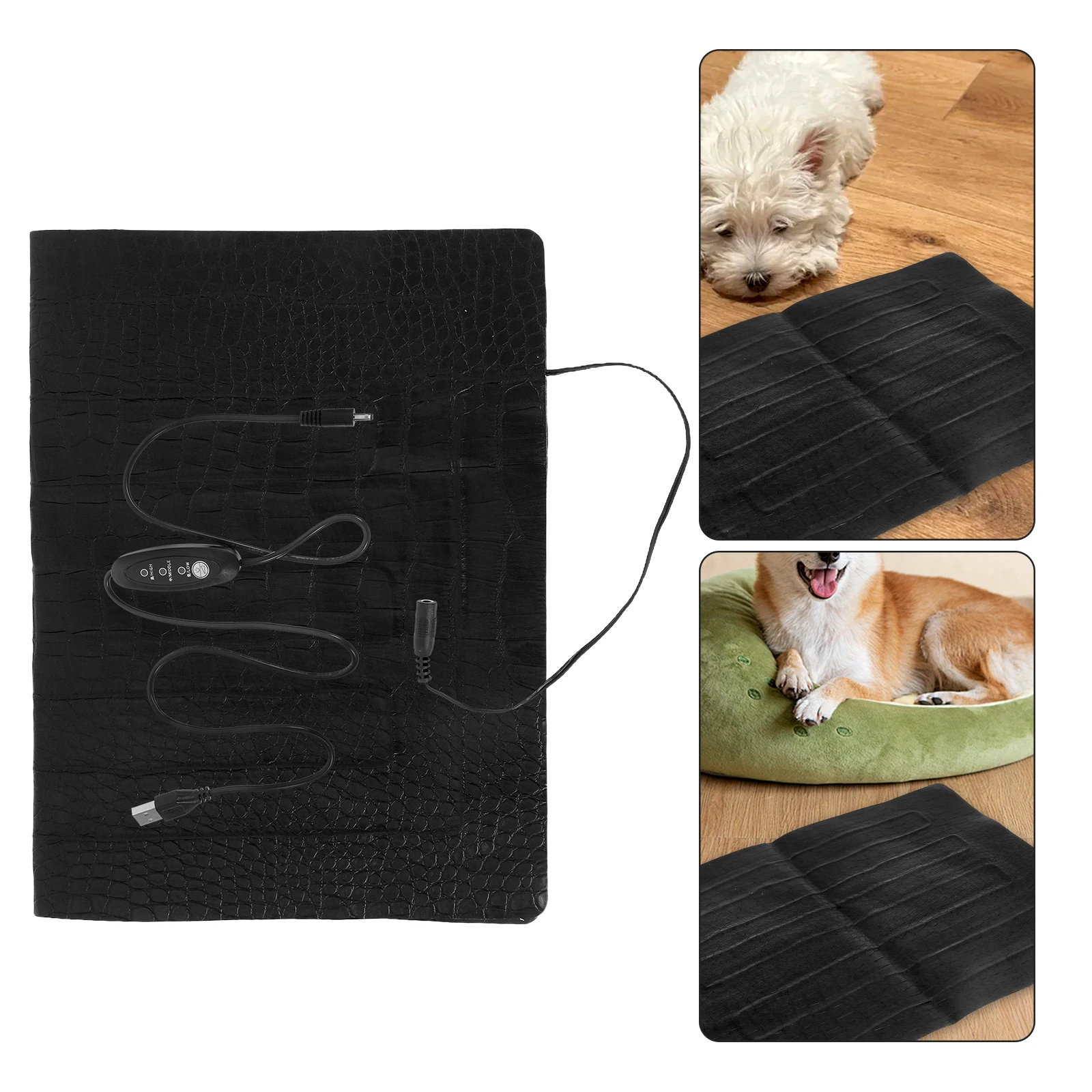 

USB 3 Level Switch Carbon Fiber Pet Heater Pad Adjustable Temperature Portable Waterproof Pet Heating Mat for Cats Dogs Reptiles