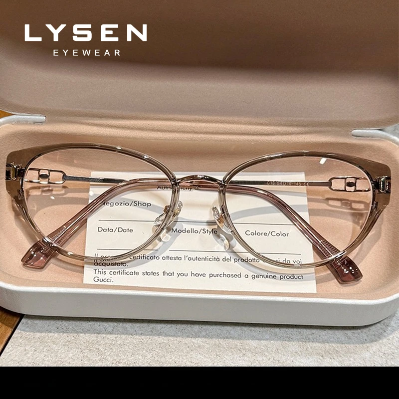LYSEN موضة فراشة الإطار مكافحة الضوء الأزرق وصفة طبية النظارات البصرية المضادة للإشعاع النساء الرجعية القراءة قصر النظر النظارات